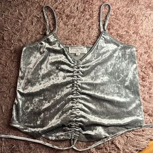 Silver soft crop top